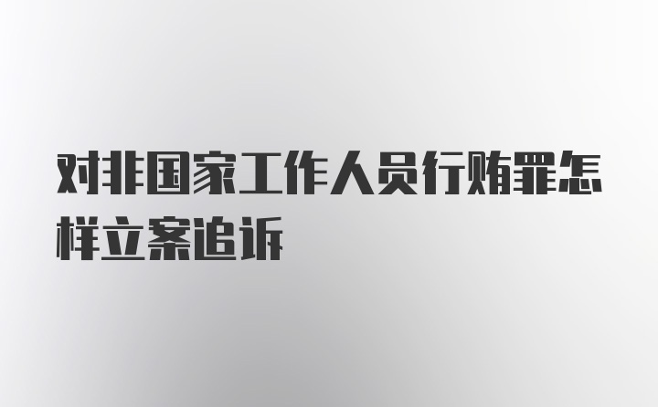 对非国家工作人员行贿罪怎样立案追诉