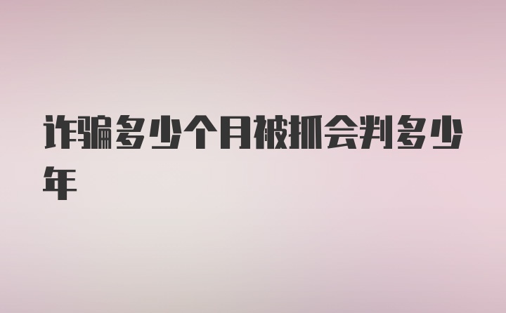 诈骗多少个月被抓会判多少年