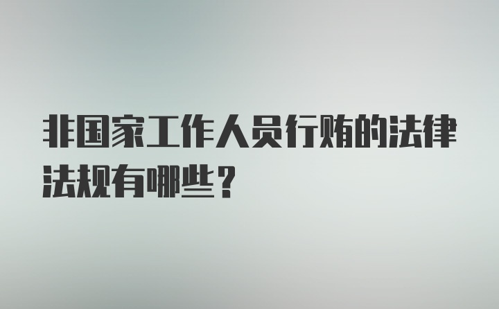 非国家工作人员行贿的法律法规有哪些？