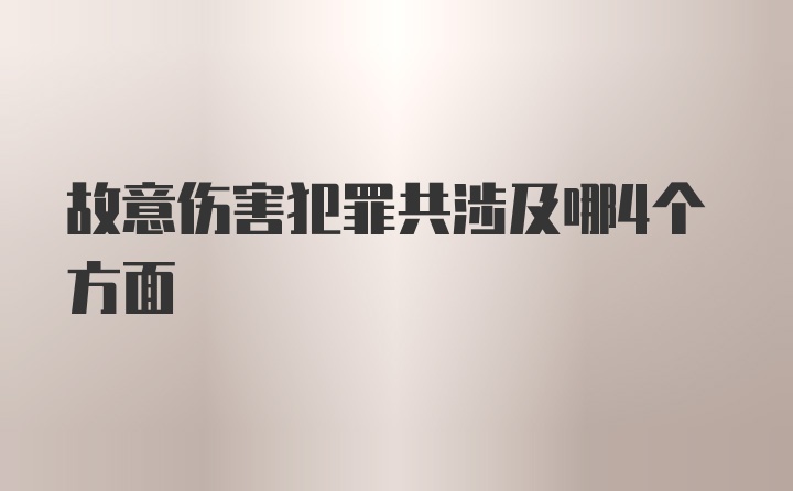 故意伤害犯罪共涉及哪4个方面