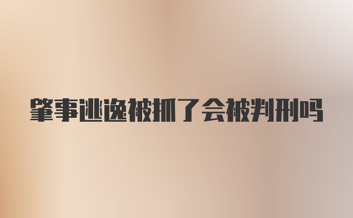 肇事逃逸被抓了会被判刑吗