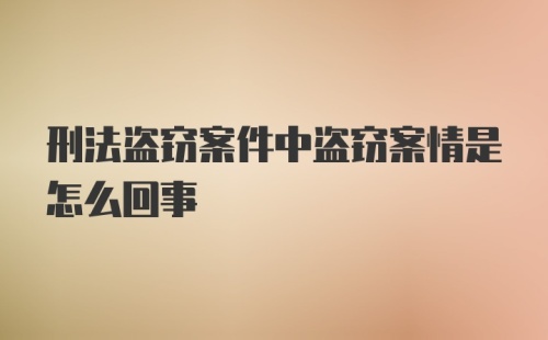 刑法盗窃案件中盗窃案情是怎么回事