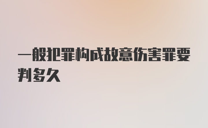 一般犯罪构成故意伤害罪要判多久