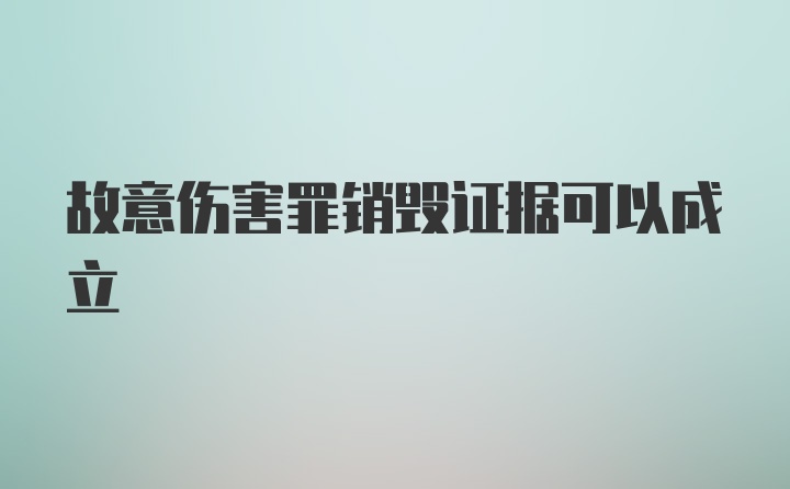 故意伤害罪销毁证据可以成立