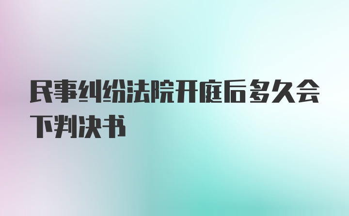 民事纠纷法院开庭后多久会下判决书