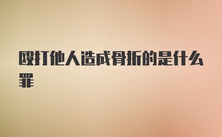 殴打他人造成骨折的是什么罪