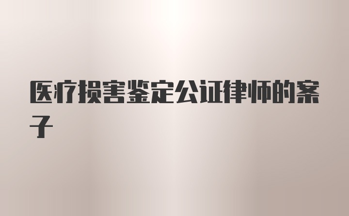 医疗损害鉴定公证律师的案子