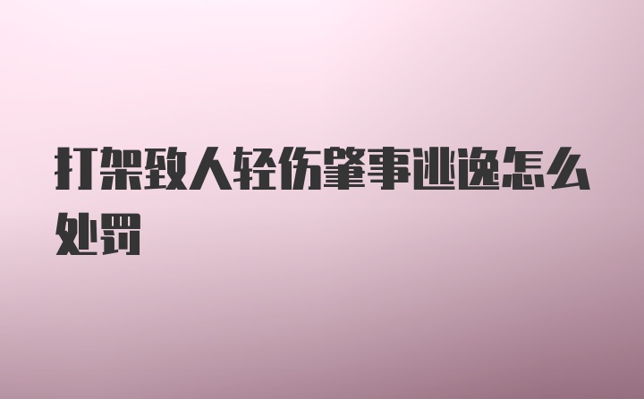 打架致人轻伤肇事逃逸怎么处罚