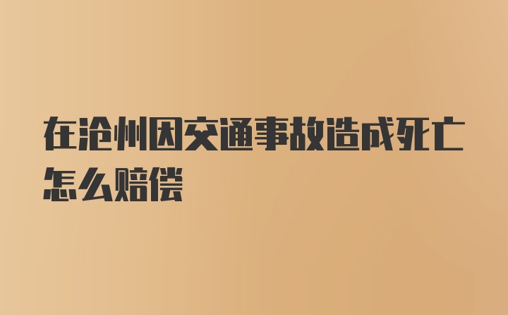 在沧州因交通事故造成死亡怎么赔偿