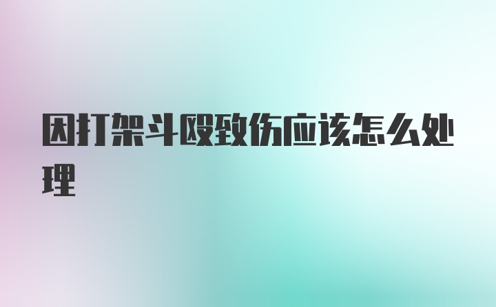 因打架斗殴致伤应该怎么处理