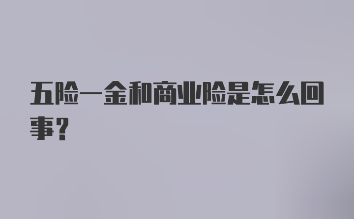 五险一金和商业险是怎么回事?