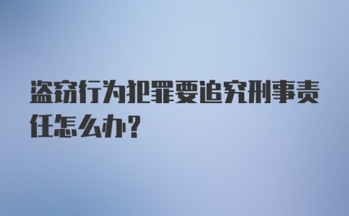 盗窃行为犯罪要追究刑事责任怎么办？