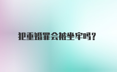 犯重婚罪会被坐牢吗？