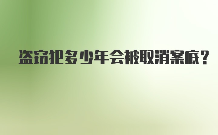 盗窃犯多少年会被取消案底？