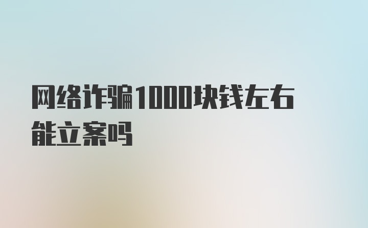 网络诈骗1000块钱左右能立案吗