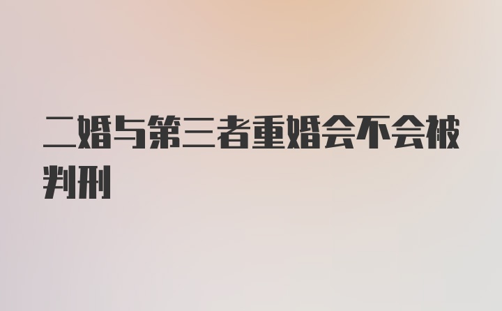 二婚与第三者重婚会不会被判刑