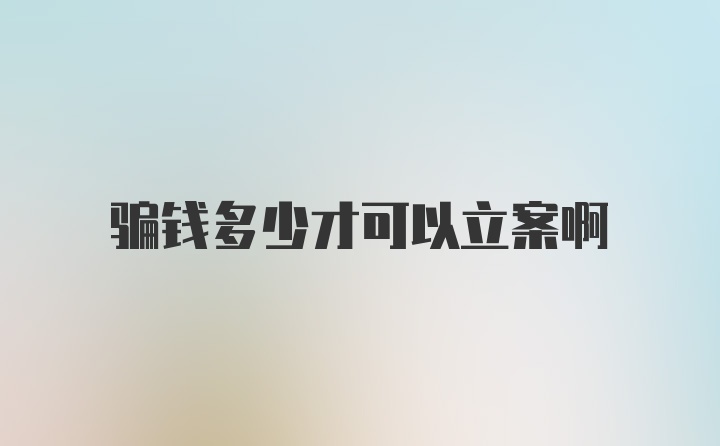 骗钱多少才可以立案啊