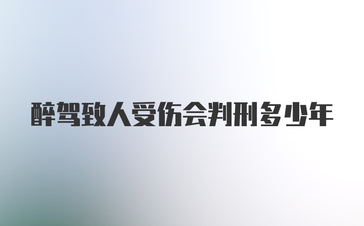 醉驾致人受伤会判刑多少年