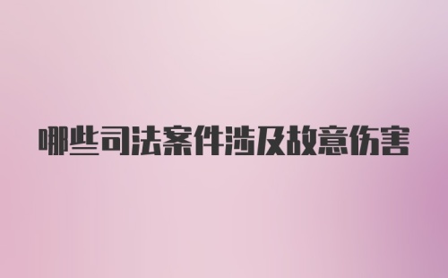 哪些司法案件涉及故意伤害