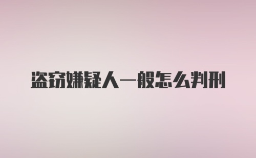 盗窃嫌疑人一般怎么判刑