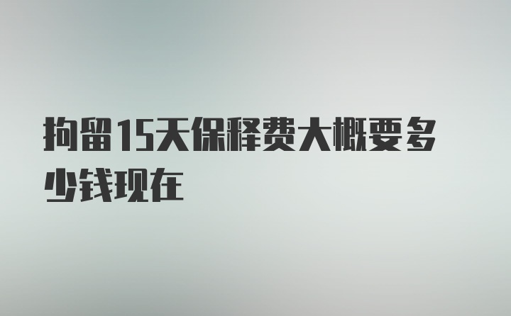 拘留15天保释费大概要多少钱现在