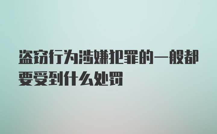 盗窃行为涉嫌犯罪的一般都要受到什么处罚