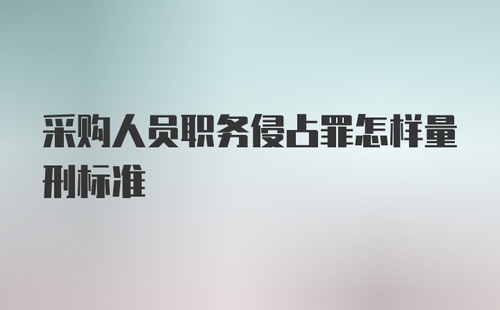 采购人员职务侵占罪怎样量刑标准