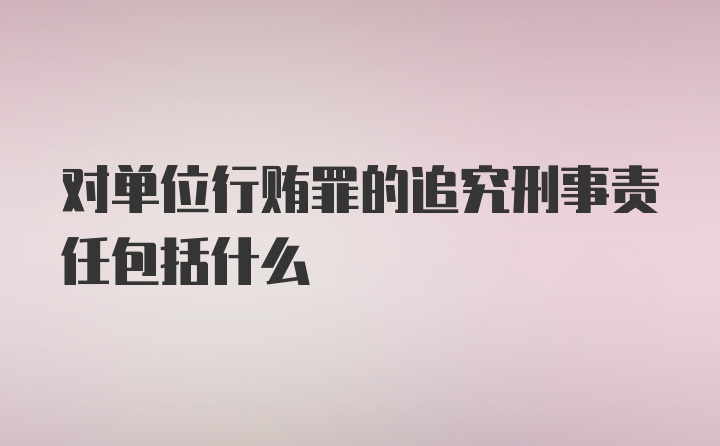 对单位行贿罪的追究刑事责任包括什么