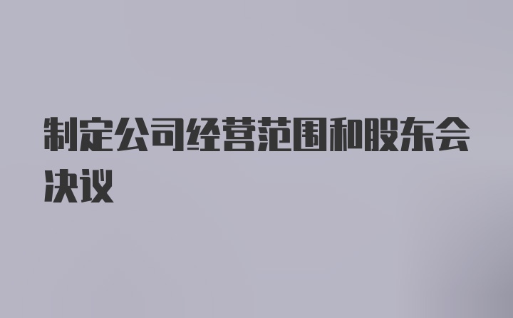 制定公司经营范围和股东会决议