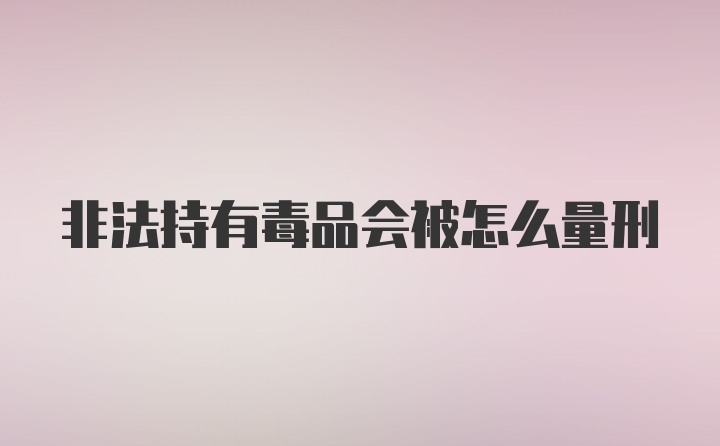 非法持有毒品会被怎么量刑