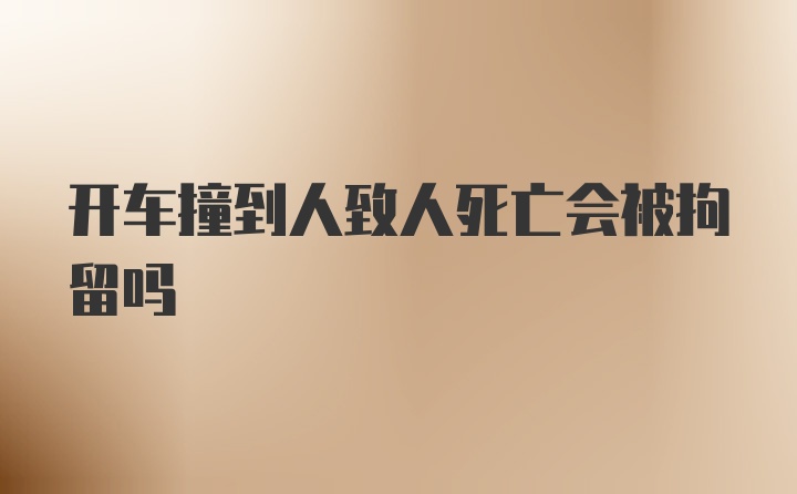 开车撞到人致人死亡会被拘留吗