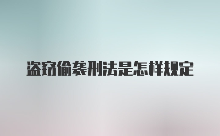 盗窃偷袭刑法是怎样规定