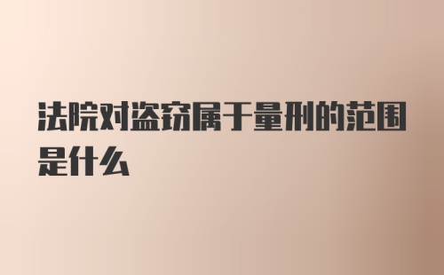 法院对盗窃属于量刑的范围是什么