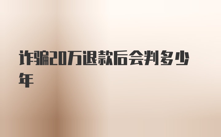 诈骗20万退款后会判多少年