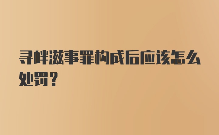 寻衅滋事罪构成后应该怎么处罚？