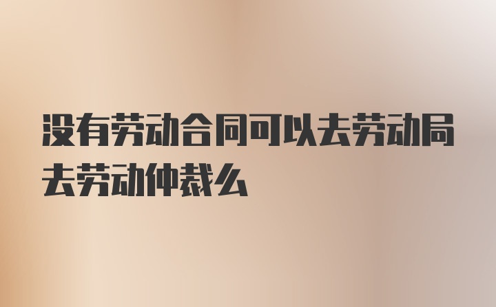 没有劳动合同可以去劳动局去劳动仲裁么