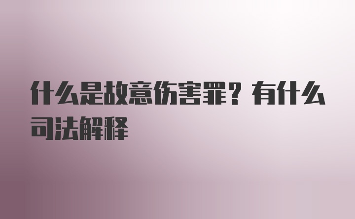 什么是故意伤害罪?有什么司法解释