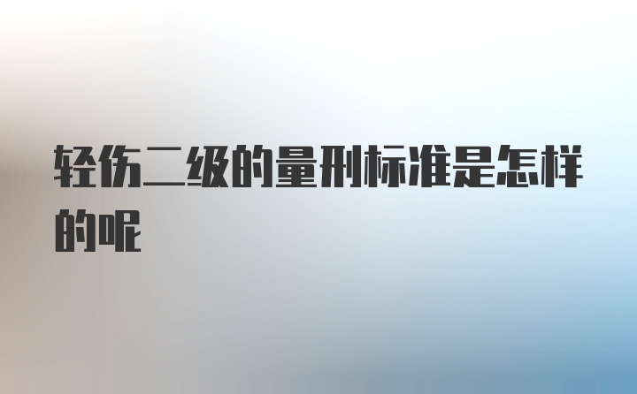 轻伤二级的量刑标准是怎样的呢