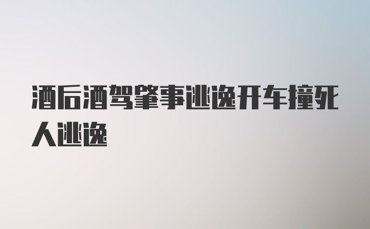 酒后酒驾肇事逃逸开车撞死人逃逸