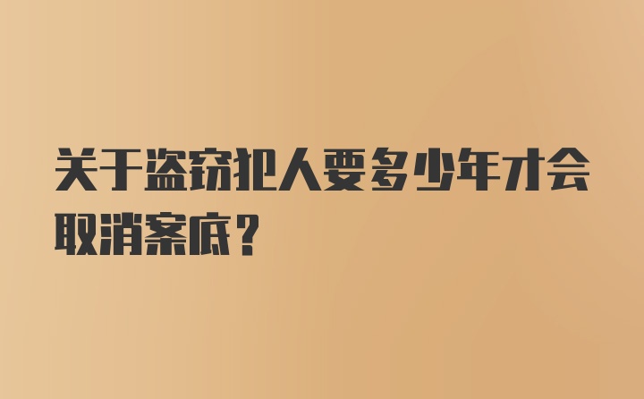 关于盗窃犯人要多少年才会取消案底？