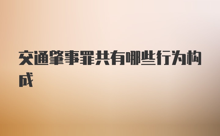 交通肇事罪共有哪些行为构成