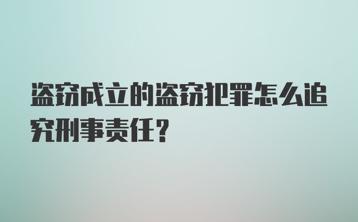 盗窃成立的盗窃犯罪怎么追究刑事责任？