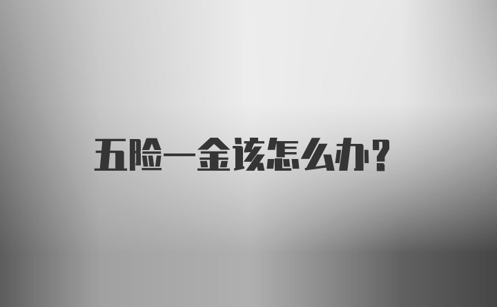 五险一金该怎么办？