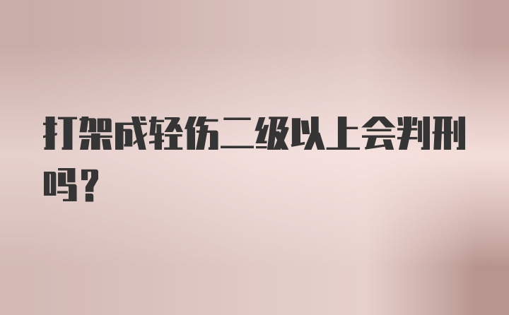 打架成轻伤二级以上会判刑吗？