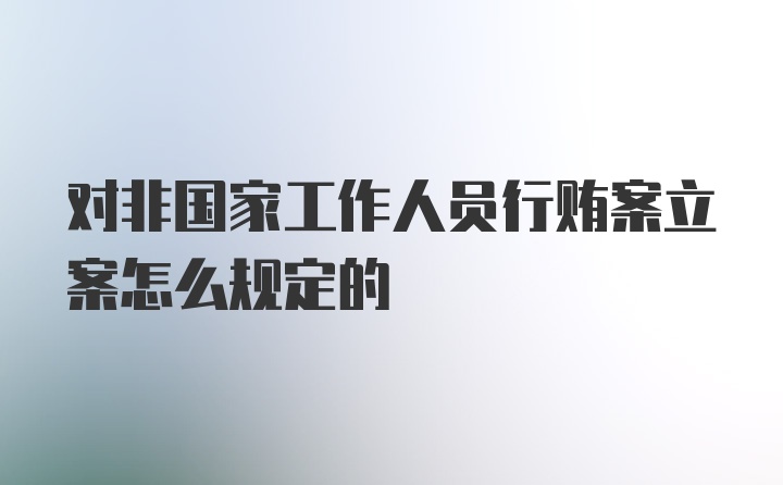 对非国家工作人员行贿案立案怎么规定的