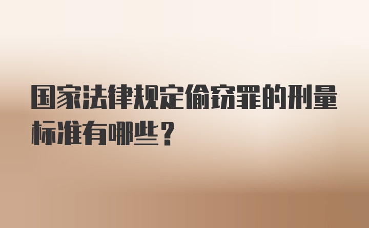 国家法律规定偷窃罪的刑量标准有哪些？