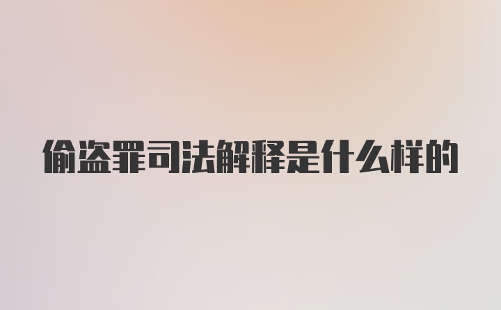 偷盗罪司法解释是什么样的