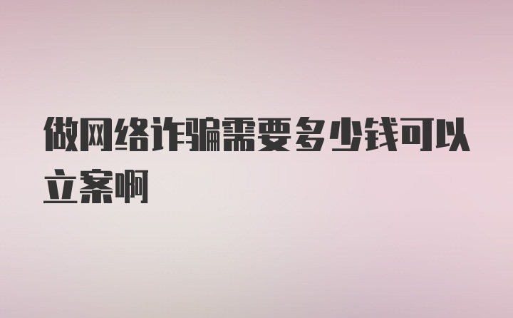 做网络诈骗需要多少钱可以立案啊