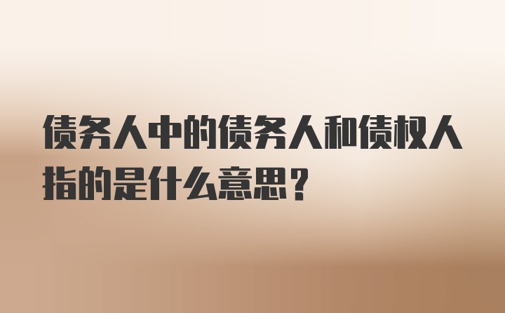 债务人中的债务人和债权人指的是什么意思？