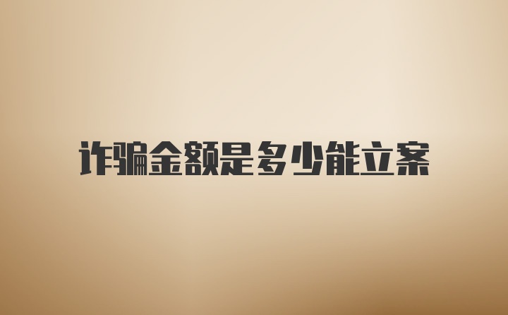 诈骗金额是多少能立案
